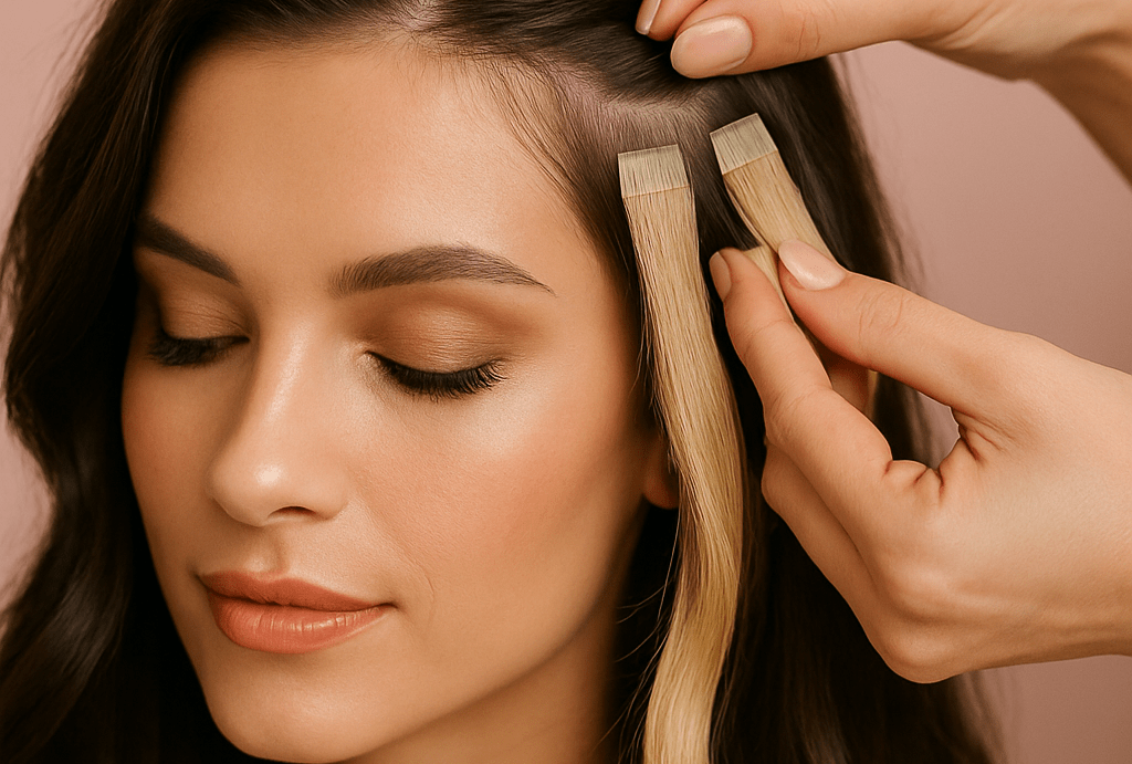 tape in extensions applicatie
