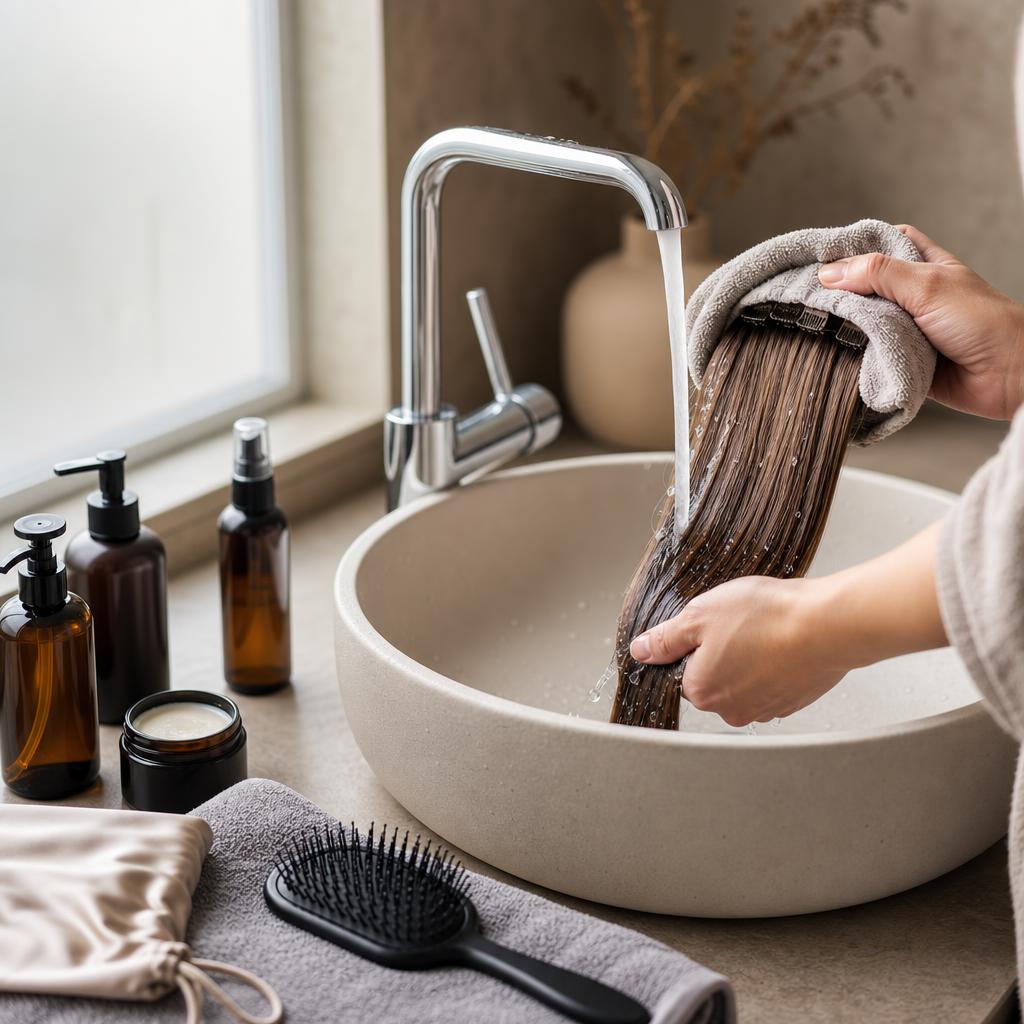 Clip-in extensions wassen en verzorgen