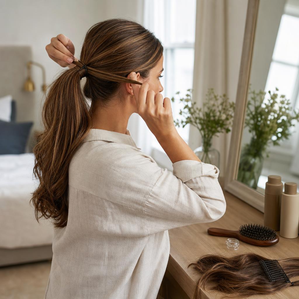 Clip-in of wrap around ponytail