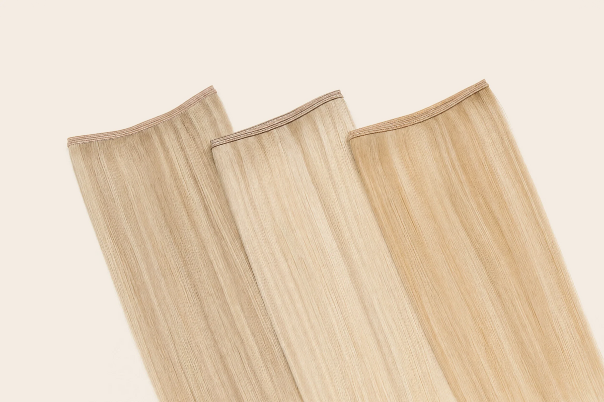 Blonde hair extensions