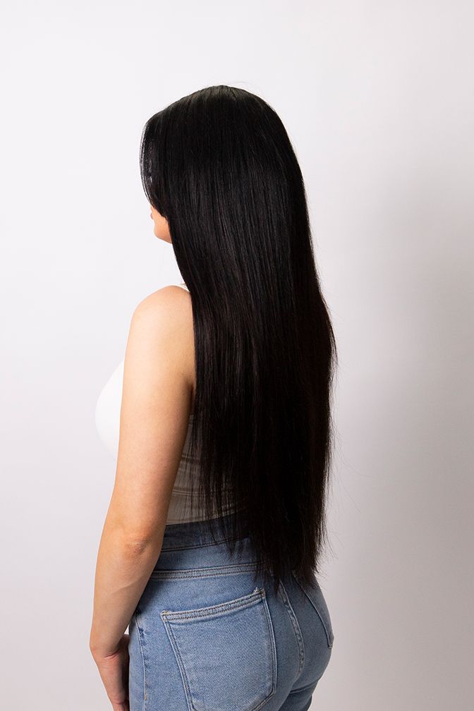 Princess Glamorous Schwarzbraun – Clip-in-Extensions in Schwarzbraun, 260 Gramm, 22", 100% Remy Human Hair (Detail)