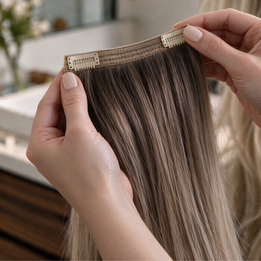 Clip-in extensions aanbrengen, stap 2: bereid de clip-in voor