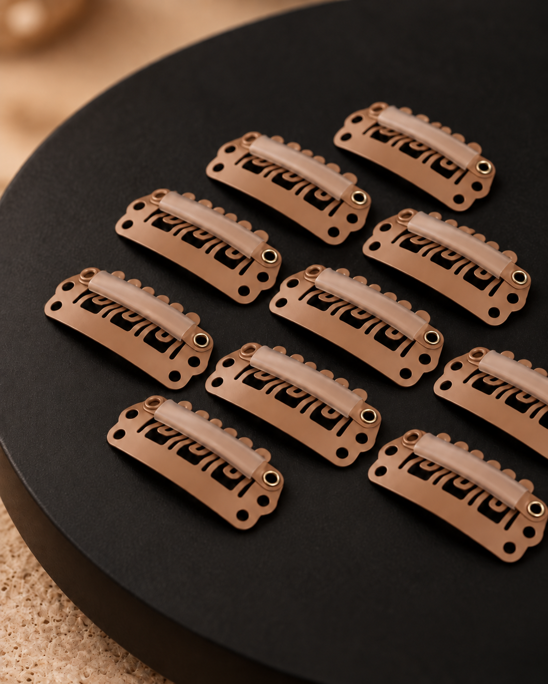 10er-Pack Clips in der Farbe Karamellblond