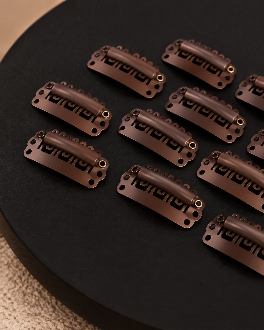 10er-Pack Clips in der Farbe Dunkelstes Braun & Schokoladenbraun