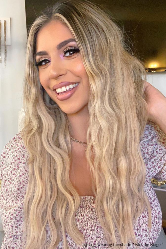 Princess Glamorous Blondie-Beige – Clip-in-Extensions in Beigeblond, 260 Gramm, 22", 100% Remy Human Hair (Detail)