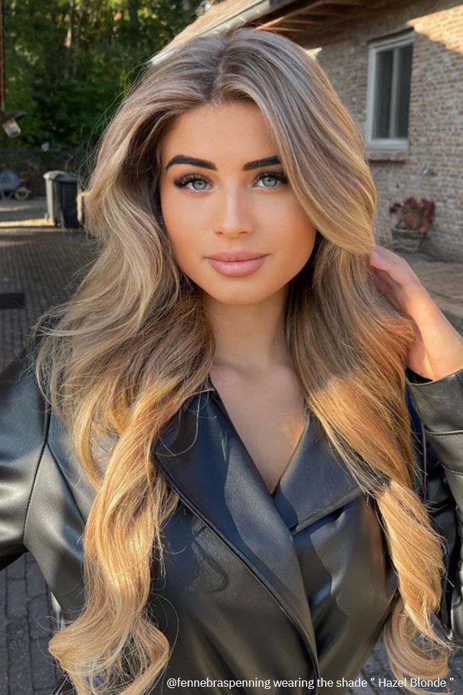 Princess Deluxe Blond Noisette – extensions à clips coloris blond foncé, 160 grammes, 22", 100% Remy Human Hair (détail)