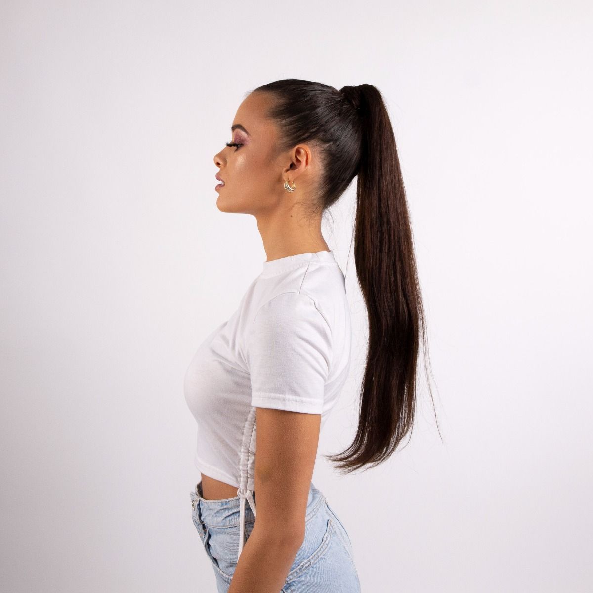The Princess Ponytail Darkest Brown – dark brown ponytail extension, 100 grams, 22", 100% Remy Human Hair (detail)