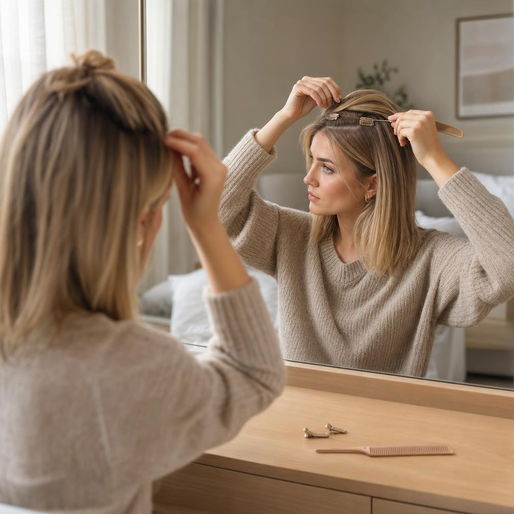 Clip-in extensions voor dun haar